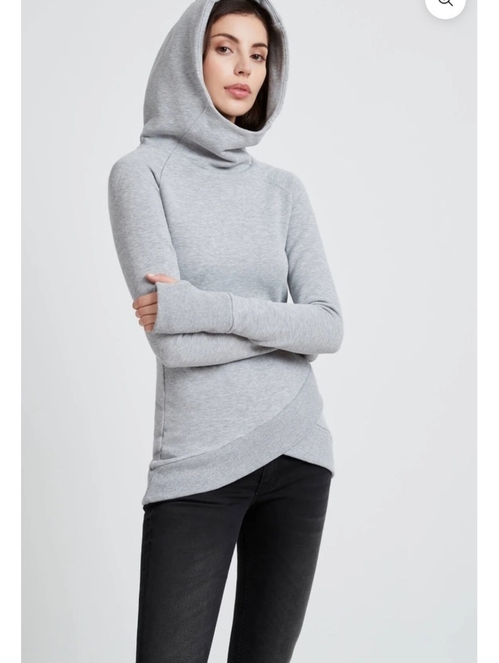 Excellent Marcella Geneva French Terry hoodie sweatshirt cozy gray L